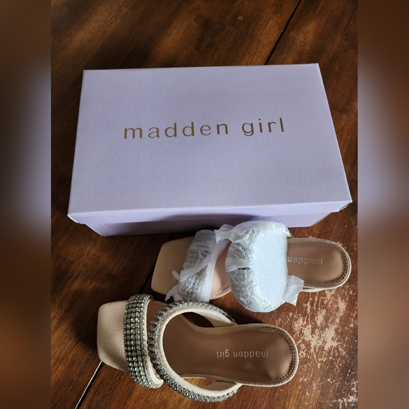 Madden Girl Rhinestone Block Heel Sandals - Picture 10 of 12
